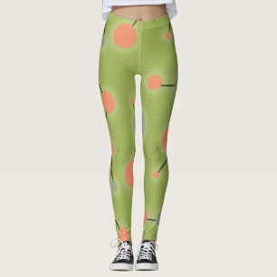 Leggings Grandes molécules rétro-ludiques Universe Peach 