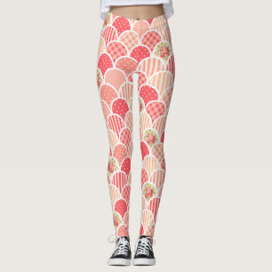 Leggings Grandmillenial floral preppy scalloped ondulé