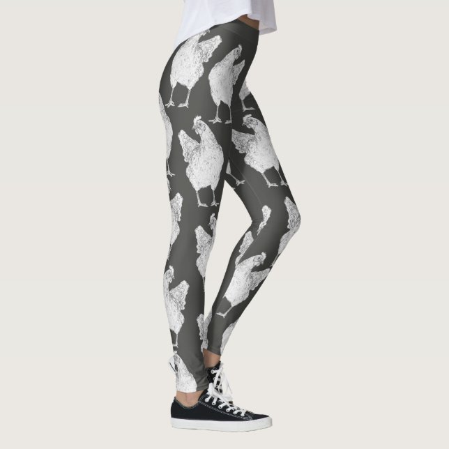 Leggings Grands poulets sur le gris - guêtres (Droite)