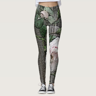 Leggings Grands Roses sur bois