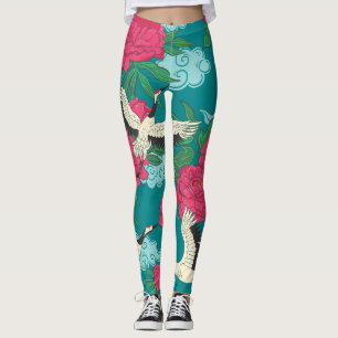 Leggings Granes Peonies : Graphiques floraux Vintages