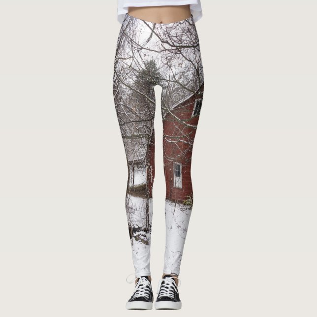 Leggings Grange Rouge Dans La Neige (Devant)