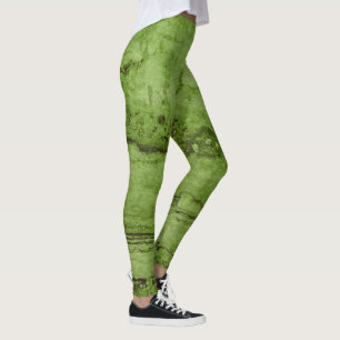 Leggings Granite abstrait vert   motif en marbre de pierre