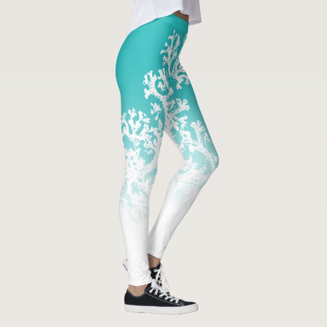 Leggings Graphique de corail bleu (Droite)