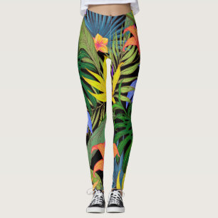 Leggings Graphique de fleur d'Aloha de Hawaii tropical