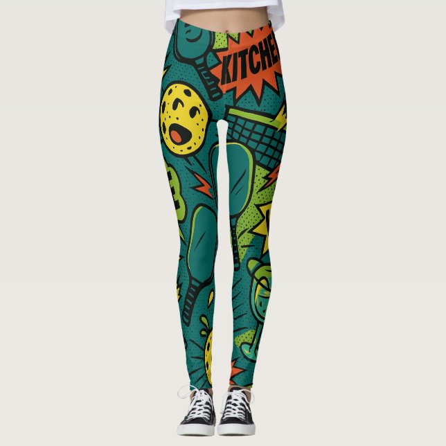 Leggings Graphique de la mascotte de terrain de basket-ball (Devant)
