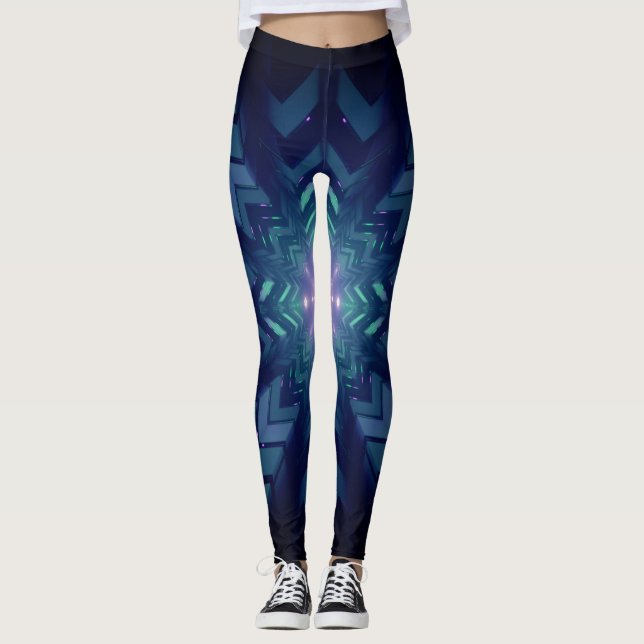 Leggings Graphique électronique numérique Abstraite (Devant)