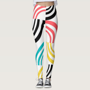 Leggings Graphique géométrique coloré, moderne, amusant 