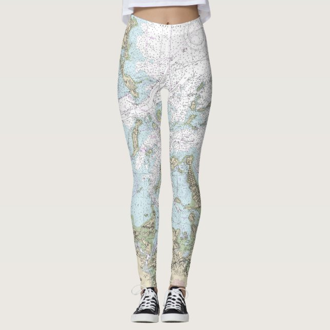 Leggings Graphique nautique du port de Boston 13270 (Devant)