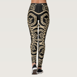 Leggings Graphique parfaitement complet Mandala yoga noir e