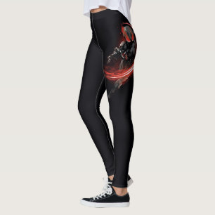 Leggings Graphique rouge de grand coup de Manta noir