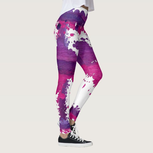 Leggings Graphique Violet rose Artistique Splashes (Droite)