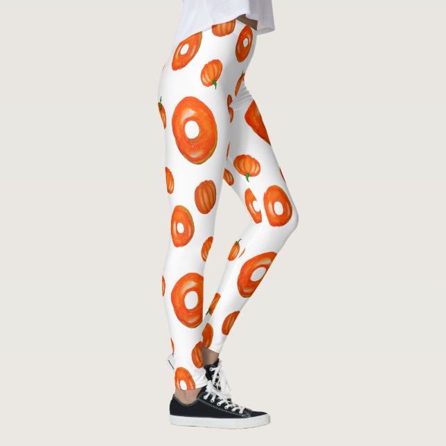 Leggings graphiques à donuts Citrouilles orange (Droite)