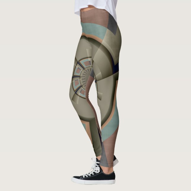 Leggings Graphisme d'art fractal de l'harmonie des couleurs (Gauche)