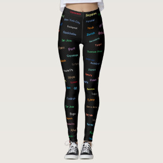 Leggings Graphisme La ville du monde en noir