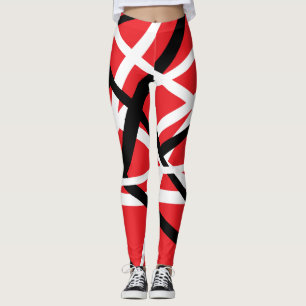 Leggings Graphisme noir, rouge et blanc