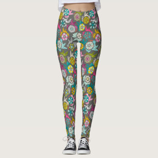 Leggings graphite des tourterelles en papier