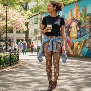 Leggings Gras brassé - Motif de la coupe de café