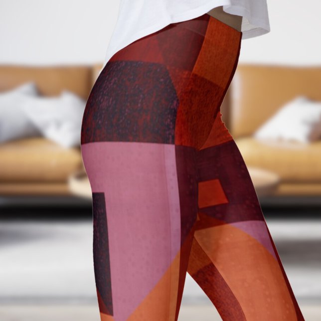 Leggings Gras Coloré Jambes rouges Abstraites Impression (Red Legs)