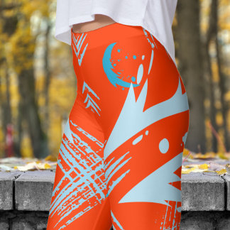 Leggings Gras Coquelicot Orange Dragon Slash Motif