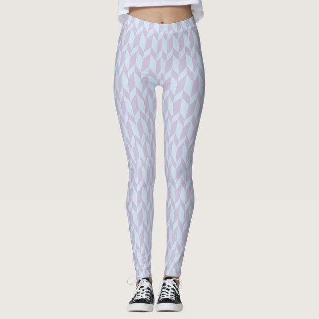 Leggings Gras Flèche à deux tons Chevron Grille Poudre Past (Devant)