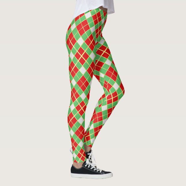 Leggings gras Noël rouge et vert (Droite)