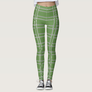 Leggings Gras Pâques St Patrick's Day Black White Stripes