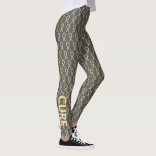 Leggings Gray & Gold Sensibilisation Ruban Hope & Cure Legg