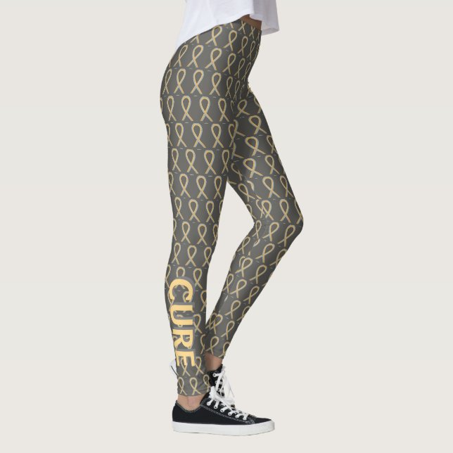 Leggings Gray & Gold Sensibilisation Ruban Hope & Cure Legg (Droite)