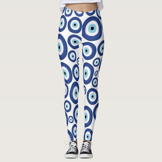 Leggings Grec Mati Mataki - motif d'oeil mauvais de (Devant)