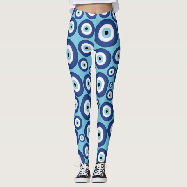 Leggings Grec Mati Mataki - motif d'oeil mauvais de (Devant)