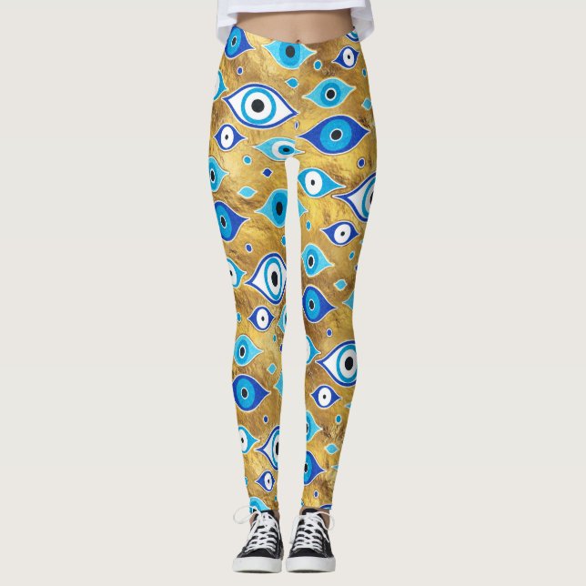 Leggings Grèce Mati Mataki - motif des yeux malveillants de (Devant)