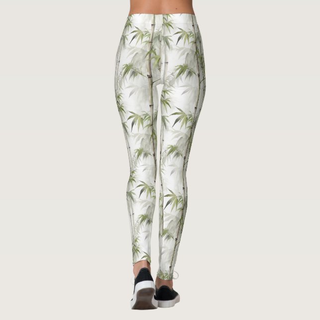 Leggings Green Bamboo Mindfulness Yoga (Dos)