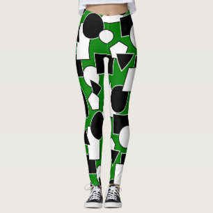 Leggings Green Bauhaus Collage