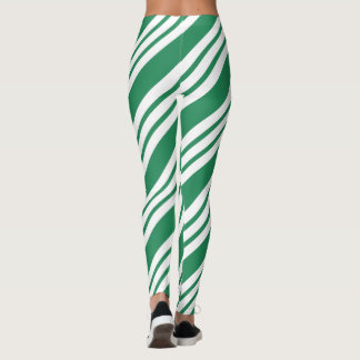 Leggings Green Christmas fêtes Sucre de canne de vacances L