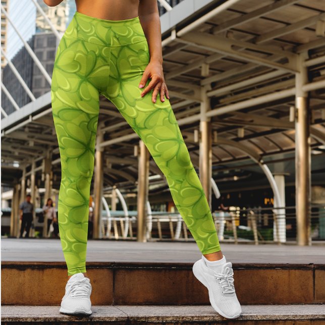 Leggings Green Clover Feuille Motif Lucky Patrick's Day (Créateur téléchargé)