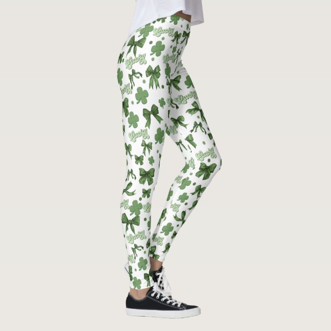 Leggings Green Coquette Lucky St Patrick's Day Motif (Droite)
