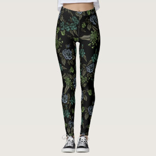 Leggings Green Earth Flowers