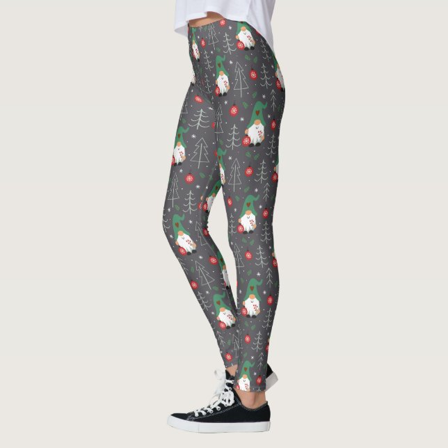 Leggings Green Gnome Arbre de Noël Motif (Gauche)