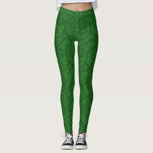 Leggings Green Paisley