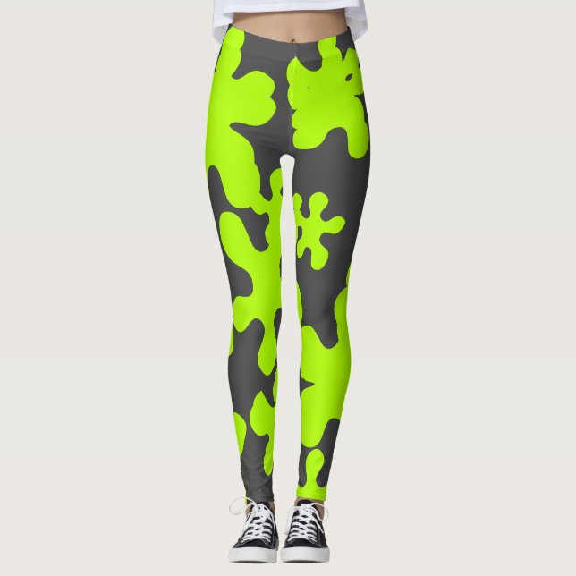 Leggings green slime fusain gris fun (Devant)