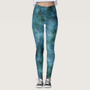 Leggings Green Turquoise Aqua Blue Earth Ocean Marbre Abstr