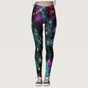 Leggings Green Violet Galaxy Star Milky Way