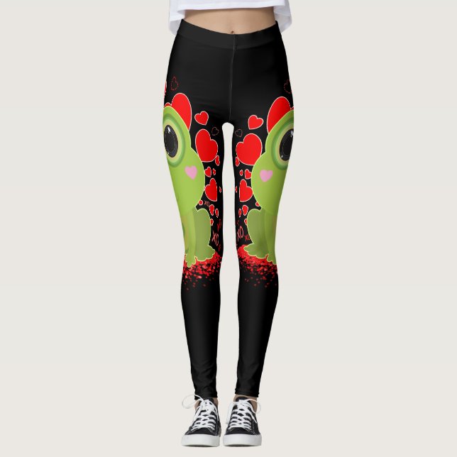 Leggings Grenouille de la Saint-Valentin (Devant)