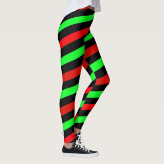 Leggings Grèves noires et rouges du vert citron