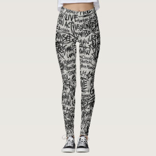 Leggings Gribouillage Grunge Urbain