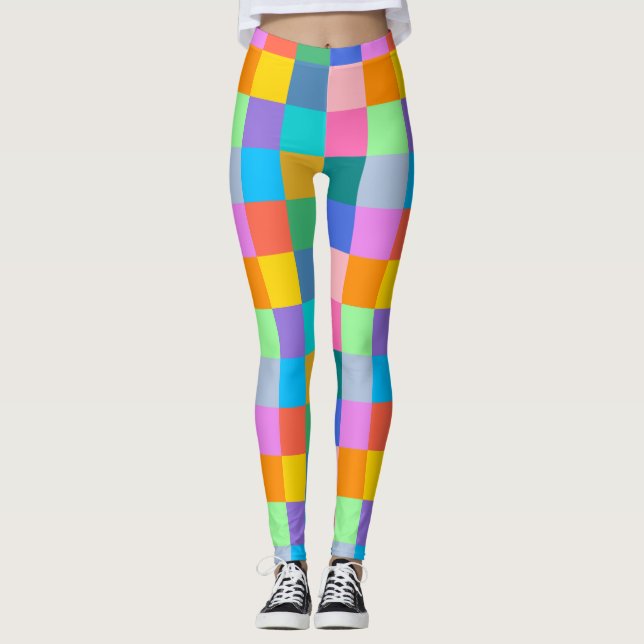 Leggings Grille chromatique du bloc (Devant)