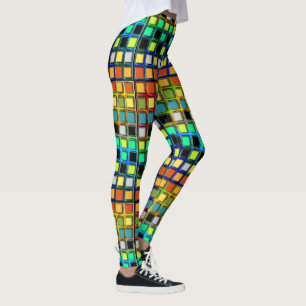 Leggings Grille colorée Carrelée par Shirley Taylor
