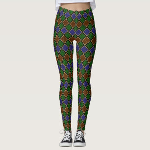 Leggings Grille Diamant Arlequin : Harmonie Texturée