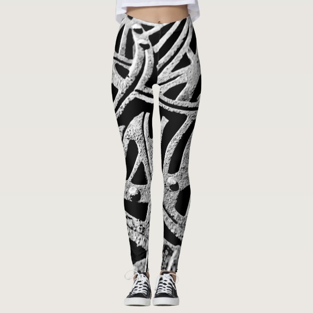 Leggings Grille rouillée en gris (Devant)